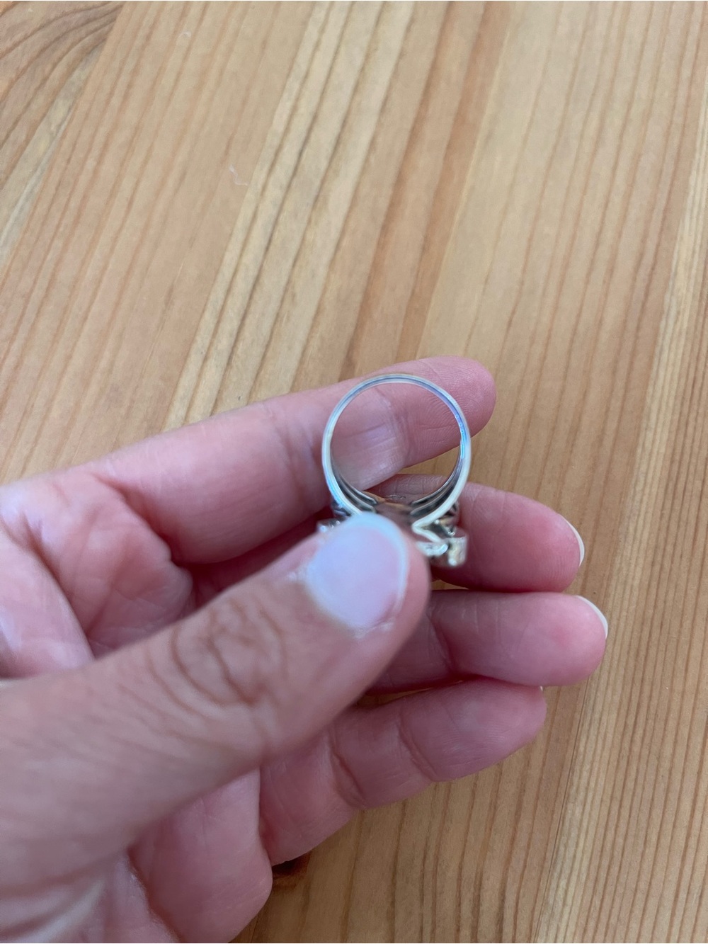 Native Made Running Bear 925 Sterling Ring with Turquoise and Spiny Oyster - Picture 4 of 5